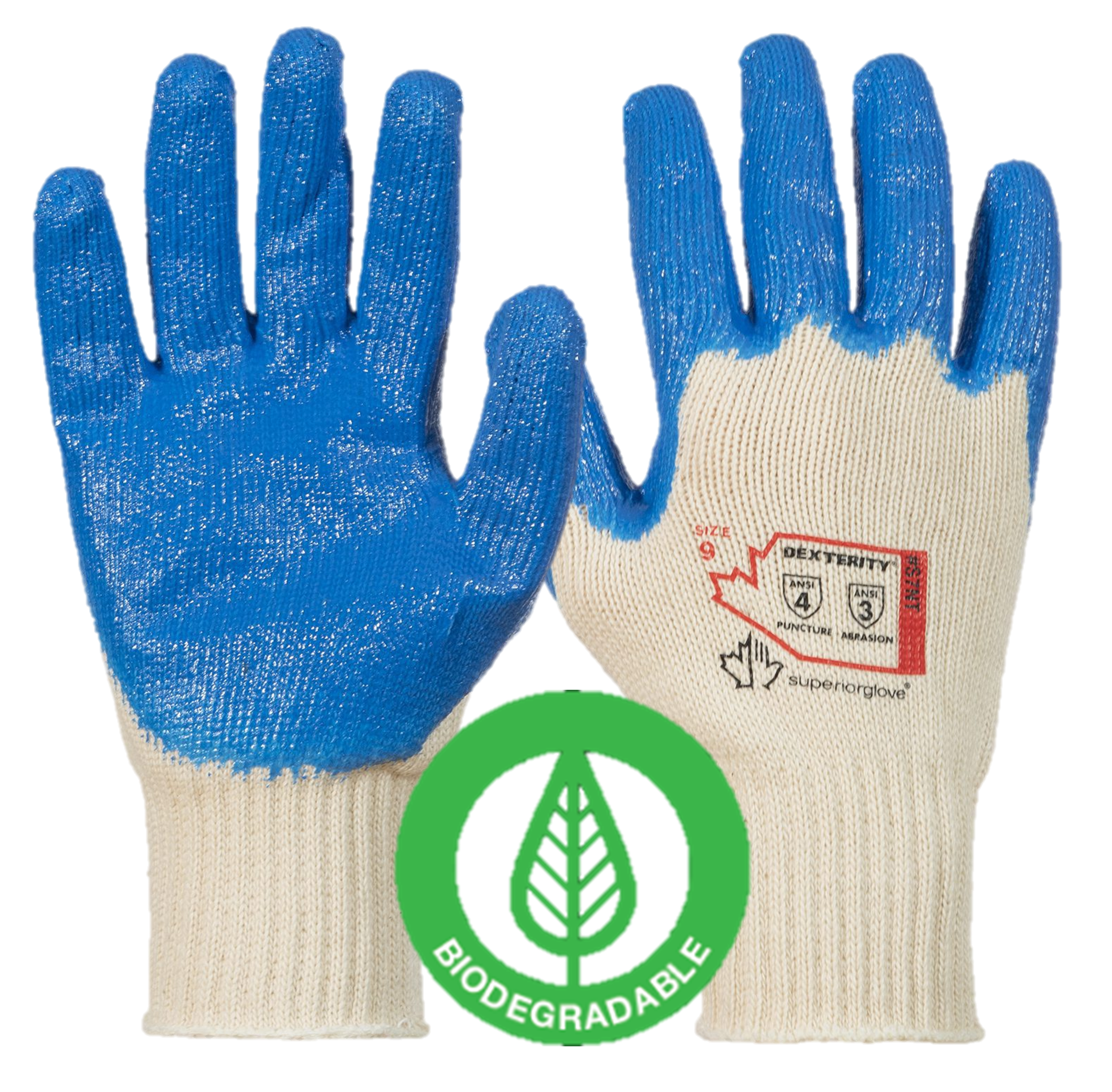 #S7NT Superior Glove® biodegradable Dexterity® 7-gauge Cotton Knit with Nitrile Palms